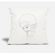 Coy Flapper Line Art Natural White Pillow